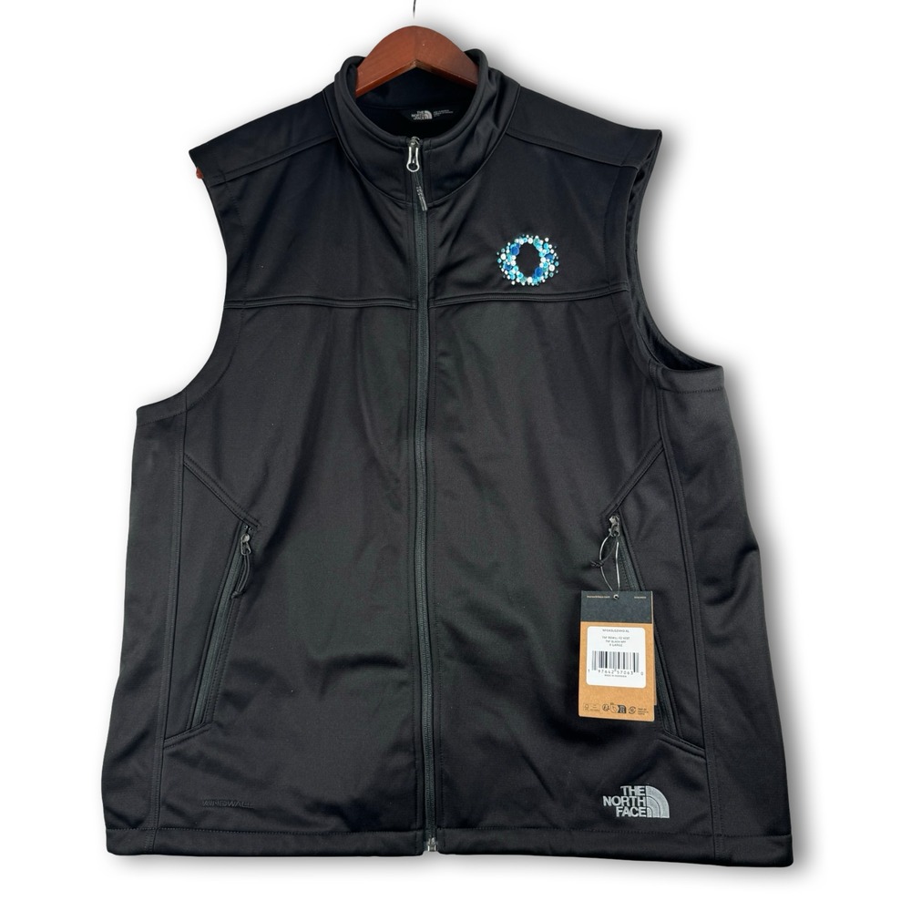 New The North Face Mens TNF RDWLL FZ Vest Black Zip Jacket Sz XL